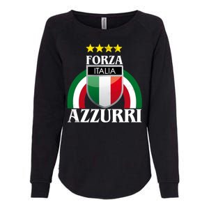 Forza Azzurri Italia Soccer Italian Team Flag 2021 Womens California Wash Sweatshirt