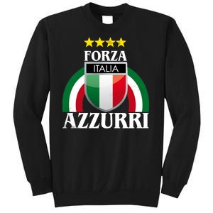 Forza Azzurri Italia Soccer Italian Team Flag 2021 Tall Sweatshirt