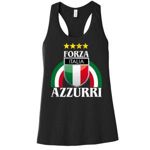 Forza Azzurri Italia Soccer Italian Team Flag 2021 Women's Racerback Tank