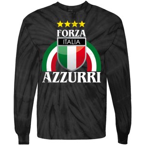 Forza Azzurri Italia Soccer Italian Team Flag 2021 Tie-Dye Long Sleeve Shirt