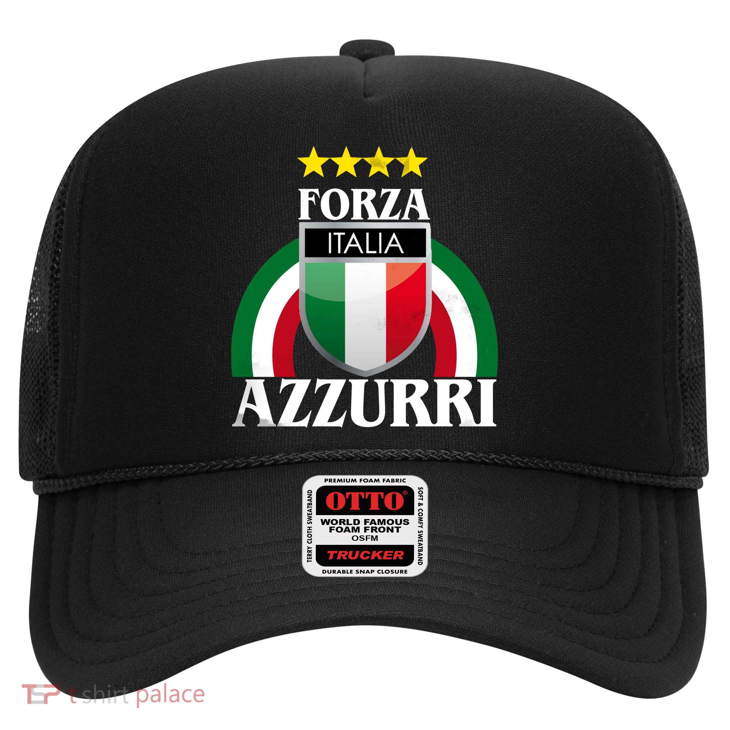 Forza Azzurri Italia Soccer Italian Team Flag 2021 Trucker Hat
