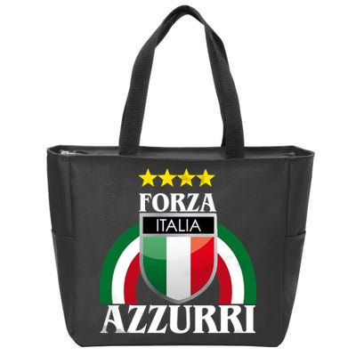Forza Azzurri Italia Soccer Italian Team Flag 2021 Zip Tote Bag