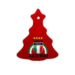 Forza Azzurri Italia Soccer Italian Team Flag 2021 Ceramic Tree Ornament