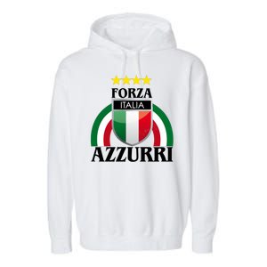 Forza Azzurri Italia Soccer Italian Team Flag 2021 Garment-Dyed Fleece Hoodie