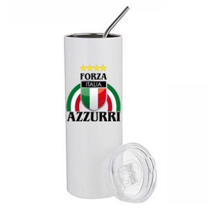 Forza Azzurri Italia Soccer Italian Team Flag 2021 Stainless Steel Tumbler