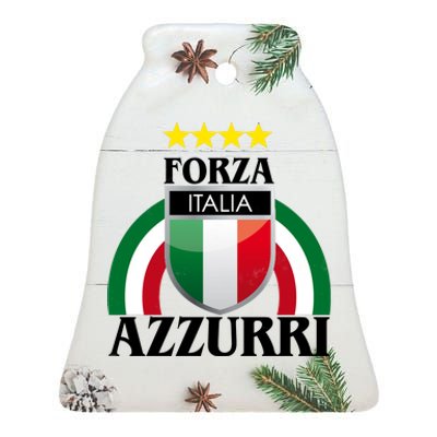 Forza Azzurri Italia Soccer Italian Team Flag 2021 Ceramic Bell Ornament