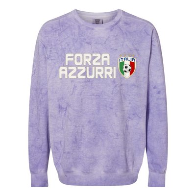 Forza Azzurri Italy Italia Soccer Team Fan Logo Colorblast Crewneck Sweatshirt