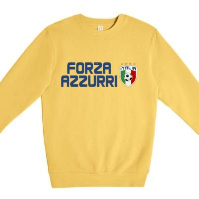 Forza Azzurri Italy Italia Soccer Team Fan Logo Premium Crewneck Sweatshirt