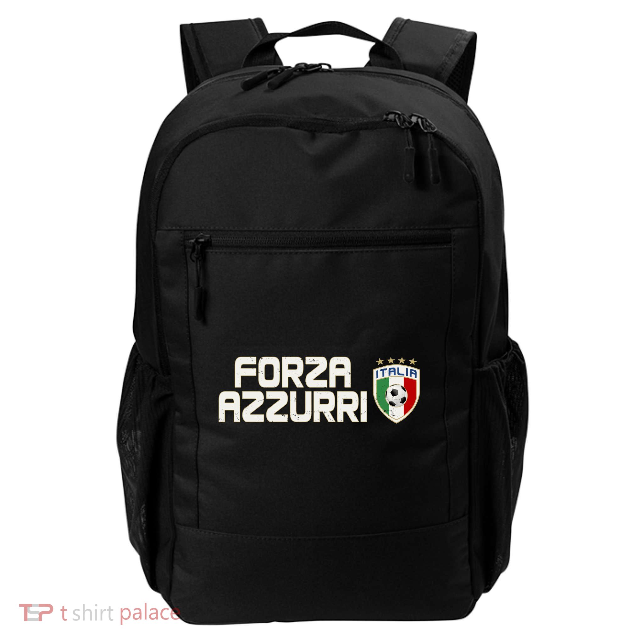 Forza Azzurri Italy Italia Soccer Team Fan Logo Backpack