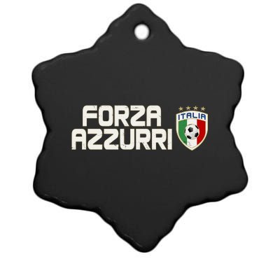 Forza Azzurri Italy Italia Soccer Team Fan Logo Ceramic Star Ornament