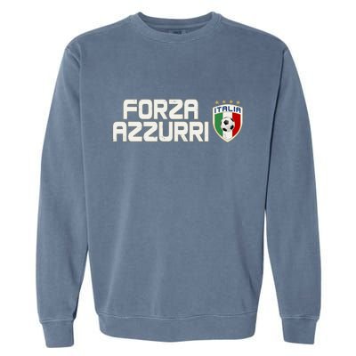 Forza Azzurri Italy Italia Soccer Team Fan Logo Garment-Dyed Sweatshirt