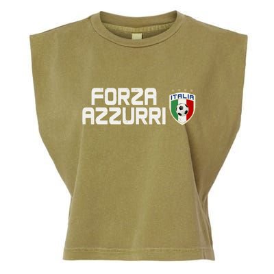 Forza Azzurri Italy Italia Soccer Team Fan Logo Garment-Dyed Women's Muscle Tee