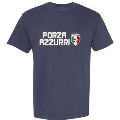 Forza Azzurri Italy Italia Soccer Team Fan Logo Garment-Dyed Heavyweight T-Shirt