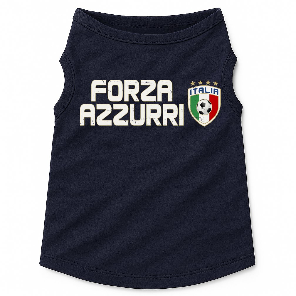 Forza Azzurri Italy Italia Soccer Team Fan Logo Doggie Tank