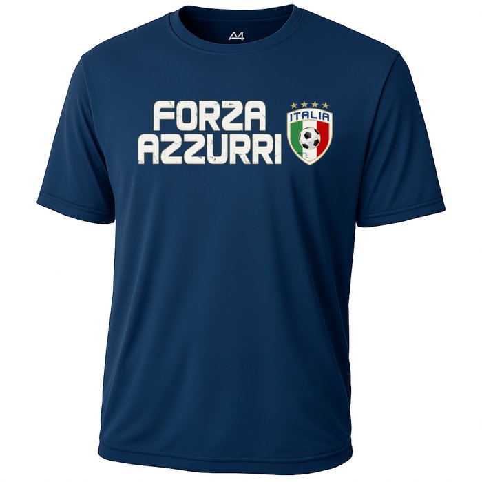 Forza Azzurri Italy Italia Soccer Team Fan Logo Cooling Performance Crew T-Shirt