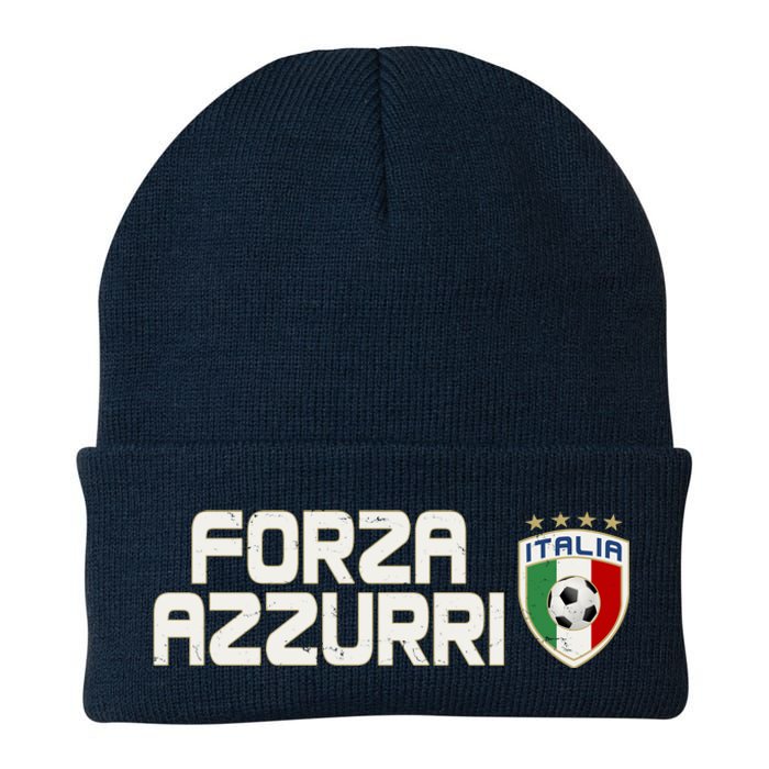 Forza Azzurri Italy Italia Soccer Team Fan Logo Knit Cap Winter Beanie