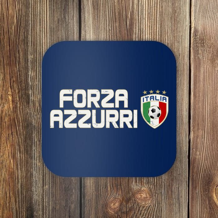 Forza Azzurri Italy Italia Soccer Team Fan Logo Coaster