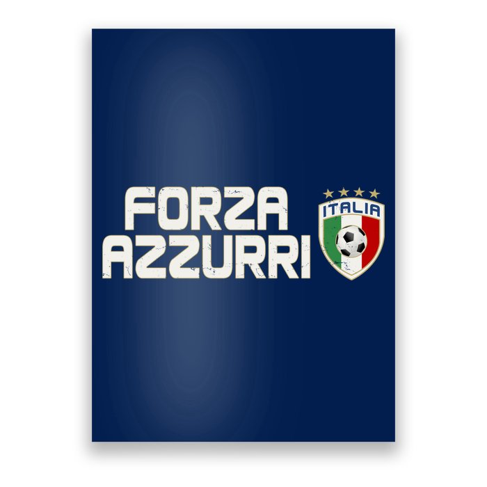 Forza Azzurri Italy Italia Soccer Team Fan Logo Poster