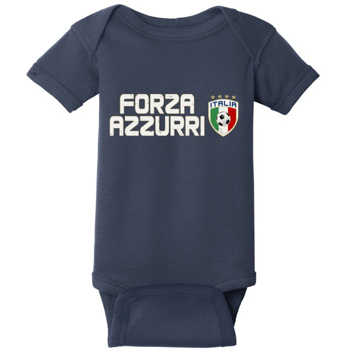 Forza Azzurri Italy Italia Soccer Team Fan Logo Baby Bodysuit