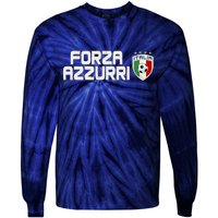 Forza Azzurri Italy Italia Soccer Team Fan Logo Tie-Dye Long Sleeve Shirt