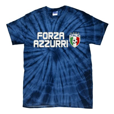 Forza Azzurri Italy Italia Soccer Team Fan Logo Tie-Dye T-Shirt