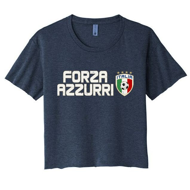Forza Azzurri Italy Italia Soccer Team Fan Logo Crop Top