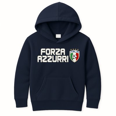 Forza Azzurri Italy Italia Soccer Team Fan Logo Kids Hoodie