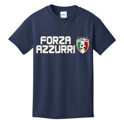 Forza Azzurri Italy Italia Soccer Team Fan Logo Kids T-Shirt