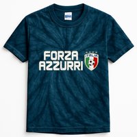 Forza Azzurri Italy Italia Soccer Team Fan Logo Kids Tie-Dye T-Shirt