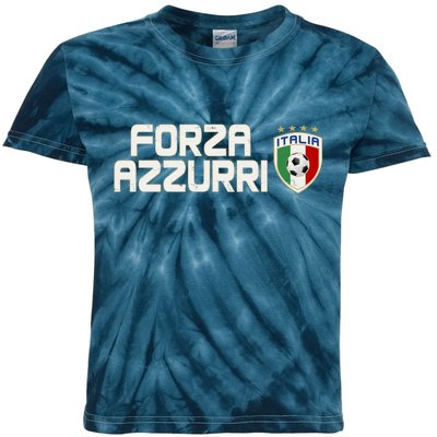 Forza Azzurri Italy Italia Soccer Team Fan Logo Kids Tie-Dye T-Shirt