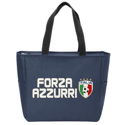 Forza Azzurri Italy Italia Soccer Team Fan Logo Zip Tote Bag