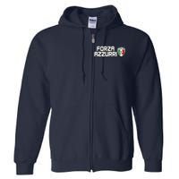 Forza Azzurri Italy Italia Soccer Team Fan Logo Full Zip Hoodie