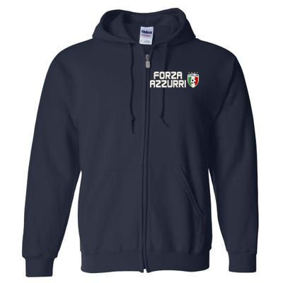 Forza Azzurri Italy Italia Soccer Team Fan Logo Full Zip Hoodie