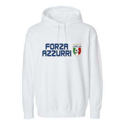 Forza Azzurri Italy Italia Soccer Team Fan Logo Garment-Dyed Fleece Hoodie