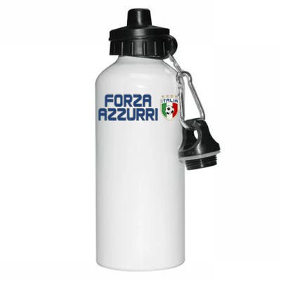 Forza Azzurri Italy Italia Soccer Team Fan Logo Aluminum Water Bottle