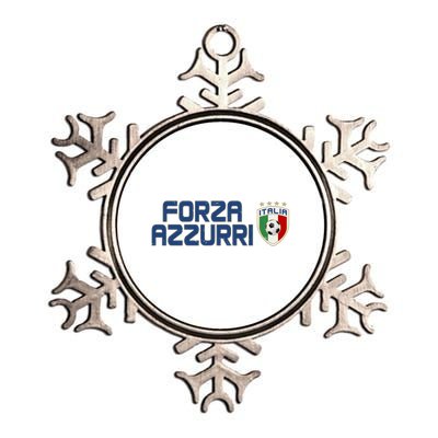 Forza Azzurri Italy Italia Soccer Team Fan Logo Metallic Star Ornament