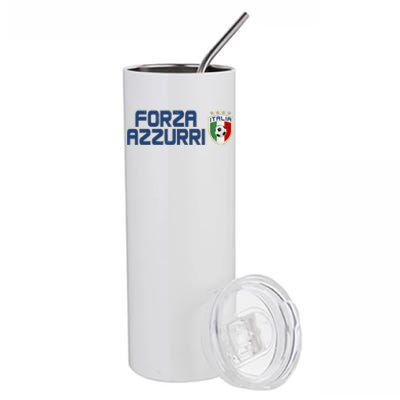 Forza Azzurri Italy Italia Soccer Team Fan Logo Stainless Steel Tumbler