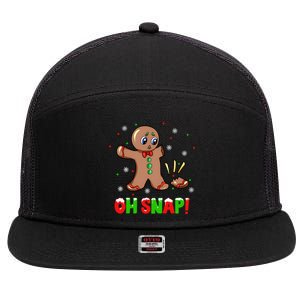 Funny Oh Snap Gingerbread Man Christmas Cookie Xmas 7 Panel Mesh Trucker Snapback Hat