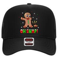 Funny Oh Snap Gingerbread Man Christmas Cookie Xmas High Crown Mesh Back Trucker Hat