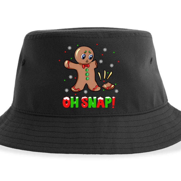 Funny Oh Snap Gingerbread Man Christmas Cookie Xmas Sustainable Bucket Hat