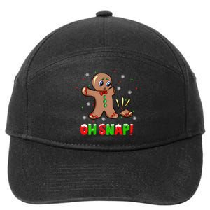 Funny Oh Snap Gingerbread Man Christmas Cookie Xmas 7-Panel Snapback Hat