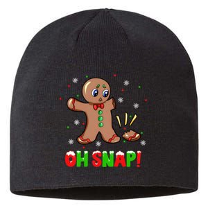 Funny Oh Snap Gingerbread Man Christmas Cookie Xmas Sustainable Beanie