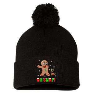 Funny Oh Snap Gingerbread Man Christmas Cookie Xmas Pom Pom 12in Knit Beanie