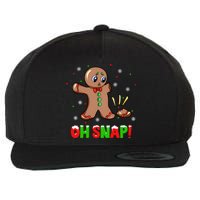 Funny Oh Snap Gingerbread Man Christmas Cookie Xmas Wool Snapback Cap