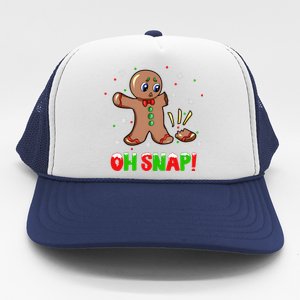 Funny Oh Snap Gingerbread Man Christmas Cookie Xmas Trucker Hat