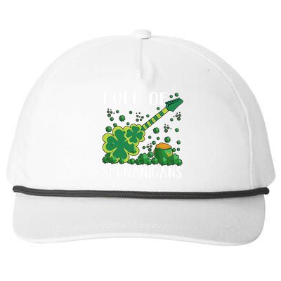 Full Of Shenanigans Saint Patrick's Day Lover Gift For Musician Guitar Player Snapback Five-Panel Rope Hat