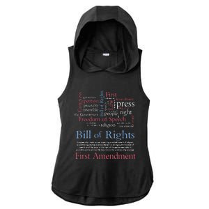 Freedom Of Speech American Bill Of Rights 1st Amendment Ladies PosiCharge Tri-Blend Wicking Draft Hoodie Tank