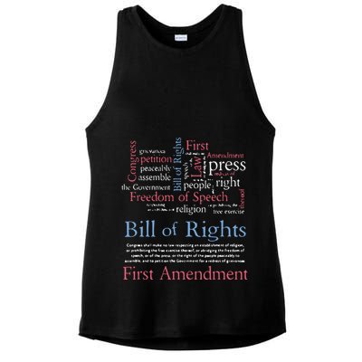 Freedom Of Speech American Bill Of Rights 1st Amendment Ladies PosiCharge Tri-Blend Wicking Tank