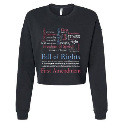 Freedom Of Speech American Bill Of Rights 1st Amendment Cropped Pullover Crew