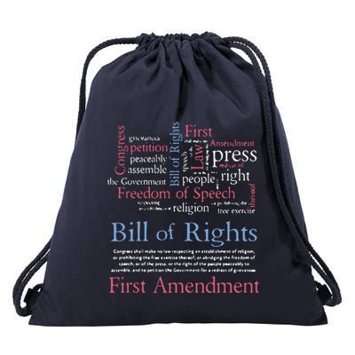 Freedom Of Speech American Bill Of Rights 1st Amendment Drawstring Bag